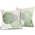 Sweetshow Sage Green Dahlia Linen Pillow Covers 18x18 Inch Set of 2 by Deal US
