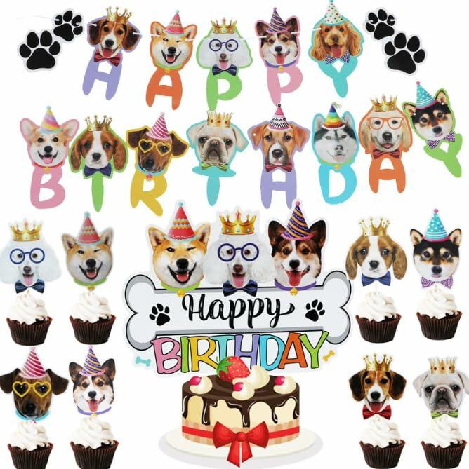 Generic Veewon Dog Faces Claws Party Banner Colorful Paper Medium by Deal US
