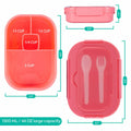 Generic DifaBella Kids Lunch Box Bento 4 Compartments BPA-Free Pink 1300ml by Deal US