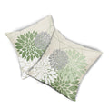 Sweetshow Sage Green Dahlia Linen Pillow Covers 18x18 Inch Set of 2 by Deal US