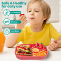 Generic DifaBella Kids Lunch Box Bento 4 Compartments BPA-Free Pink 1300ml by Deal US