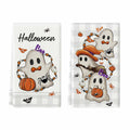 Artoid Mode Halloween Kitchen Towels Set of 2 Pumpkin Ghost Beige 18x26in by Deal US