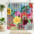 weesire Boho Floral Fabric Shower Curtain Colorful 72x72 Inch by Deal US