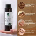 Fuuerds Organic Castor Oil Cold Pressed Unrefined Hair Skin Lashes 8.8oz by Deal US