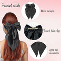 HUFITION Satin Metal Hair Bow Clips 3 PCS Beige Hot Pink Light Pink by Deal US