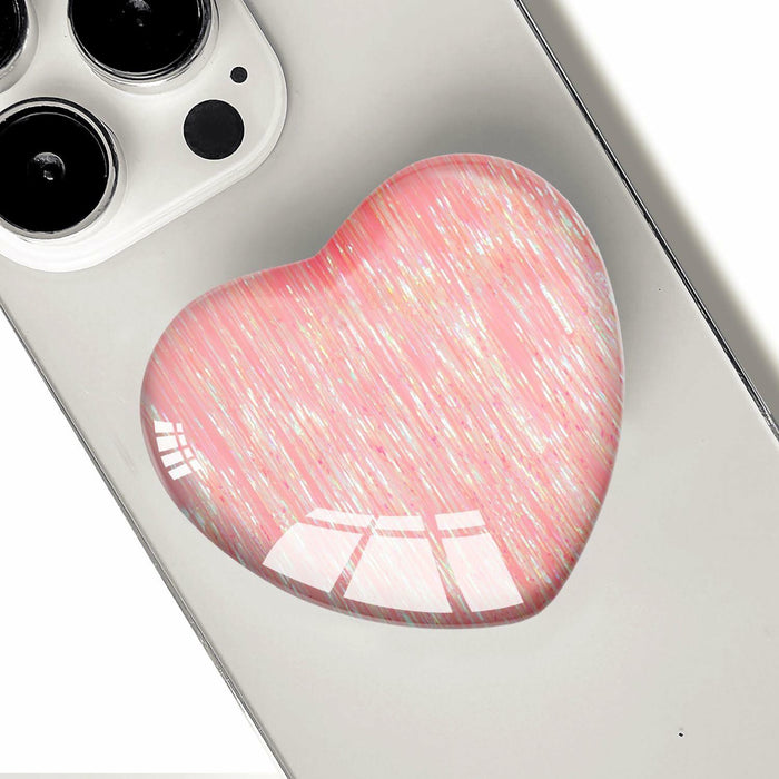 Luhoit Expanding Heart Shape Glass Phone Grip Stand Pink LSF5C by Deal US