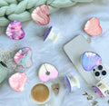 Luhoit Expanding Heart Shape Glass Phone Grip Stand Pink LSF5C by Deal US
