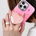 Luhoit Expanding Heart Shape Glass Phone Grip Stand Pink LSF5C by Deal US