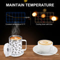 DEQIANG Heated Coffee Mug 12oz USB Powered 304 Stainless Steel Black Leopard by Deal US