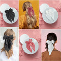 HUFITION Satin Metal Hair Bow Clips 3 PCS Beige Hot Pink Light Pink by Deal US