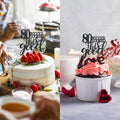 Black Glitter Happy 80th Birthday Cake Topper, Cheers to 80 Years, 80 Count by Deal US