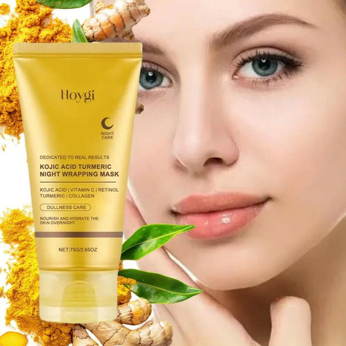 BestBy03/25 HOYGI Kojic Acid Turmeric Collagen Night Wrapping Mask 75ml by Deal US