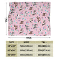 Knsoiv 3D Flannel Plush Throw Blanket Pink Horses Flowers Floral 50x40 by Deal US