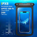 Temdan 2 Pcs Waterproof Phone Pouch IPX8 Up to 10" Large Black with Lanyard by Deal US