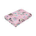 Knsoiv 3D Flannel Plush Throw Blanket Pink Horses Flowers Floral 50x40 by Deal US