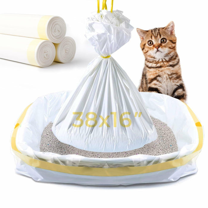 KONE Cat Litter Box Liners Jumbo Large Drawstring 36x18 30 Count by Deal US