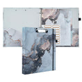 NELOVI 3 Ring Binder Letter Size 1" Black Marble Clipboard with 5-Tab Dividers by Deal US