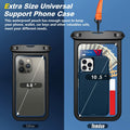 Temdan 2 Pcs Waterproof Phone Pouch IPX8 Up to 10" Large Black with Lanyard by Deal US