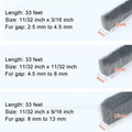Noabaco 33 Ft Brush Weather Stripping Door Window Seal Strip Grey 11/32x9/16 by Deal US