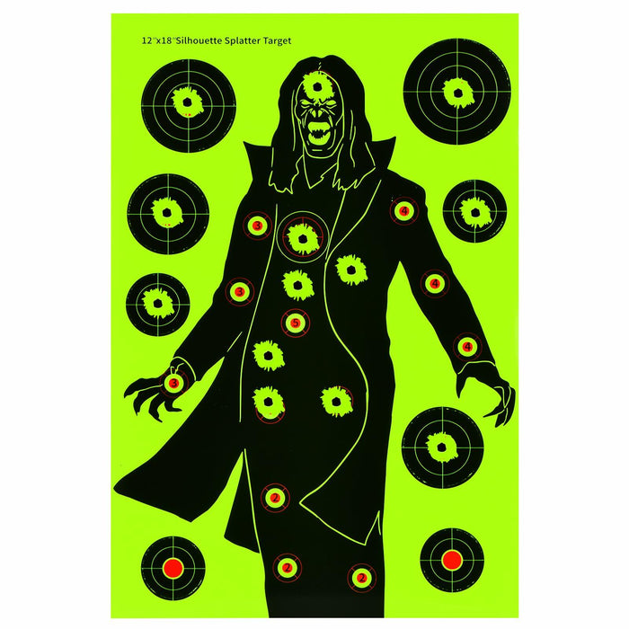 WEIMIKE Shooting Targets 12x18in Splatter Silhouette Paper Black Yellow Red by Deal US