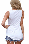 [Like New] Sarin Mathews Womens Tank Top Sleeveless Criss Cross White Size M by Deal US
