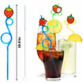 SODWINCO 24 PCS Strawberry Drinking Crazy Straws Kids Party Supplies Red by Deal US