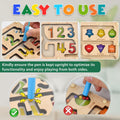 Montessori Magnetic Maze Board Wooden Puzzle Educational Toy Double Maze M by Deal US