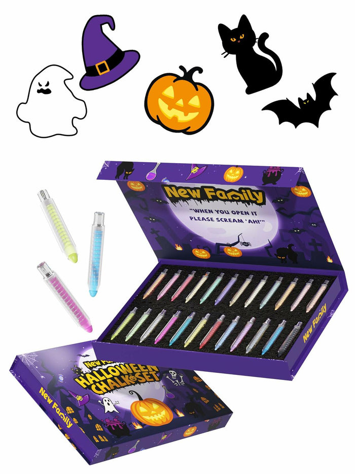 NewFamily Fantasy Colors Dustless Chalk Set 24 Colors Non-Toxic Washable by Deal US