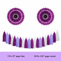 Envibe Purple White Tissue Paper Pom Poms Party Decorations 34 Pcs by Deal US