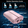 Rechargeable Hand Warmers 2 Pack 10000mAh Magnetic 3-Level Pink Power Bank by Deal US