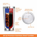 NewEleven 20 Oz Stainless Steel Tumbler Work Bestie White Coworker Gift by Deal US