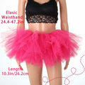 Jewemia Women Tutu Skirt 6 Layered Tulle Elastic Short Hot-Pink Size 40 by Deal US