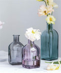 SHUILING Clear Bud Glass Vases 2 Sets Small Colorful Flower Vases Green by Deal US