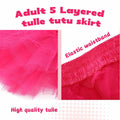 Jewemia Women Tutu Skirt 6 Layered Tulle Elastic Short Hot-Pink Size 40 by Deal US