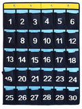 ANIZER Numbered Pocket Chart Over Door Classroom Organizer Blue 30 Pockets by Deal US