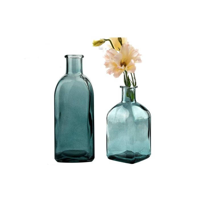 SHUILING Clear Bud Glass Vases 2 Sets Small Colorful Flower Vases Green by Deal US