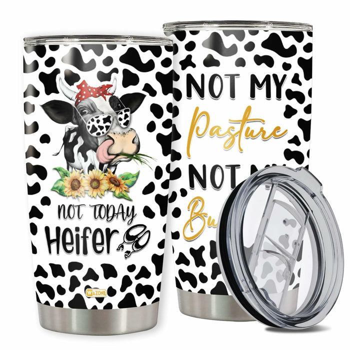 WAZONE Heifer Tumbler Cup Leopard Cow Stainless Steel 20oz Travel Mug by Deal US