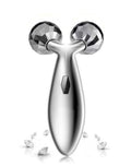 Rikss 3D Roller Face Massager Jade Skin Tightening Lifting Tool Silver by Deal US