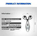 Rikss 3D Roller Face Massager Jade Skin Tightening Lifting Tool Silver by Deal US