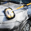 Generic Car Wash Brush Microfiber Mop Replaceable Head 15° Curved Pole Yellow by Deal US