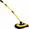 Generic Car Wash Brush Microfiber Mop Replaceable Head 15° Curved Pole Yellow by Deal US