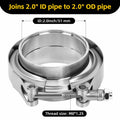 ZEHCLP V Band Clamp 304 Stainless Steel Butt Joint 2.0 inch Silver 2 pcs by Deal US
