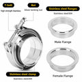 ZEHCLP V Band Clamp 304 Stainless Steel Butt Joint 2.0 inch Silver 2 pcs by Deal US