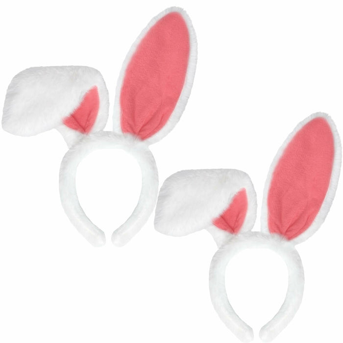 IGMaryBox 2PCS Bunny Ears Headband Plush Hairbands Pink 1 count by Deal US