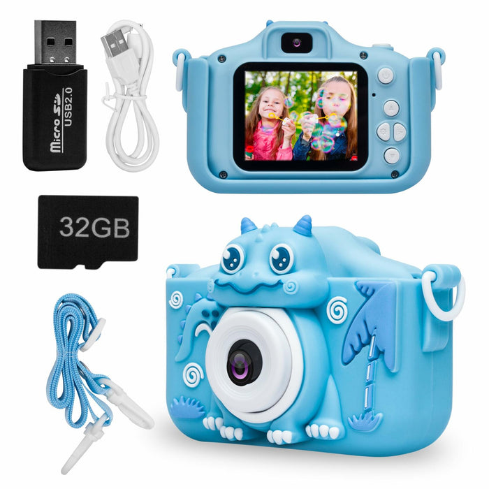 iMisH Kids Camera 1080p Video 1000mAh Battery 32GB TF Card Shockproof Blue by Deal US