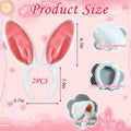 IGMaryBox 2PCS Bunny Ears Headband Plush Hairbands Pink 1 count by Deal US