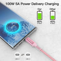 Awnuwuy USB C to USB C Cable 100W Fast Charging Pink 6.6ft 3-Pack by Deal US