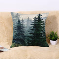 Awowee Flax Throw Pillow Cover Blue Winter Landscape 16x16 Cotton Linen by Deal US