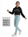 EXARUS Girls Kitty Print Sweatshirt Crew Neck Long Sleeve Khaki Size 12Y by Deal US