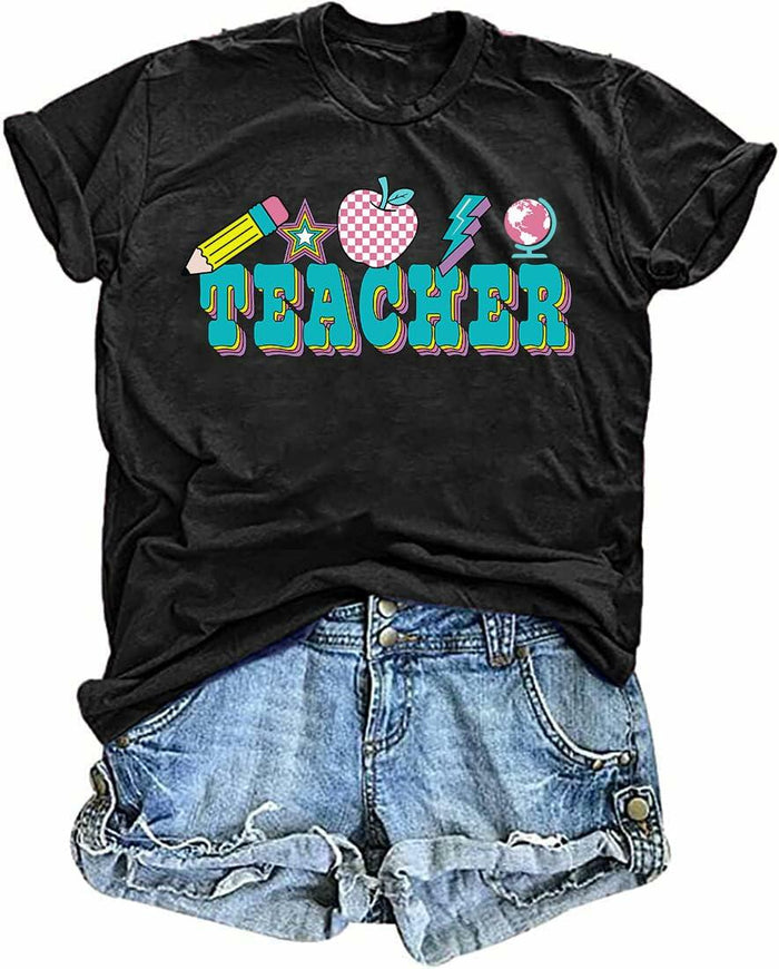CHULIANSWEET Teacher Shirt Women Teach Kindness Graphic Tee DarkGrey2 Size XL by Deal US